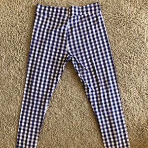Blue and white checkered pants